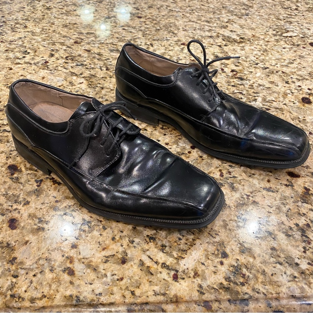 Florsheim Comfort Tech Black Leather Square Toe Dress Shoe Men’s 11 3E
